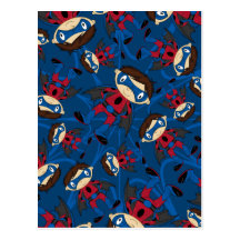 Motif mignon de garçon de super héros carte postale