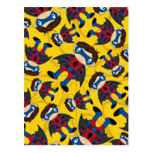 Motif mignon de garçon de super héros cartes postales