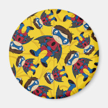 Motif mignon de garçon de super héros aimant pour réfrigérateur