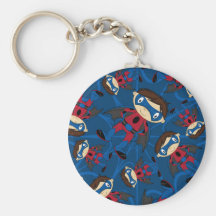 Motif mignon de garçon de super héros porte-clef