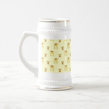 Motif mignon de girafe sur le jaune tasses