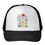 Motif mignon de hiboux et de fleurs casquette de camionneur