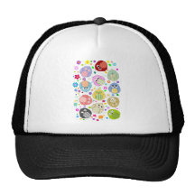 Motif mignon de hiboux et de fleurs casquette de camionneur