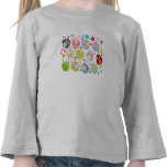 Motif mignon de hiboux et de fleurs t-shirts