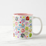 Motif mignon de hiboux et de fleurs tasse