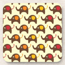Motif mignon de nature de kawaii d'éléphants de bo dessous-de-verre
