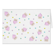 Motif mignon de petit gâteau cartes de vœux