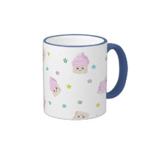 Motif mignon de petit gâteau tasse