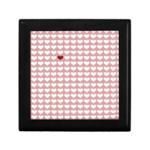 Motif mou blanc rouge d'amour d'amoureux mignon boîtes à bijoux