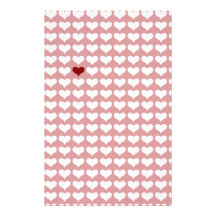 Motif mou blanc rouge d'amour d'amoureux mignon papier à lettre customisé