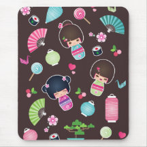 Motif Mousepad de Kokeshi Tapis De Souris