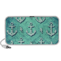 Motif nautique d'ancre de rockabilly dans le bleu haut-parleurs