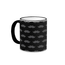 Motif noir de moustache de moustache de guidon mugs à café