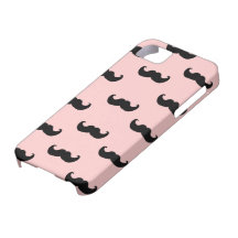 Motif noir de moustache sur le corail coque iPhone 5 Case-Mate