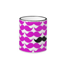 Motif noir de rose de moustache de guidon tasse à café