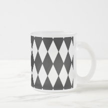 Motif noir et blanc de harlequin de diamant tasses à café