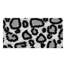 Motif, noir et gris d'empreinte de léopard cartes de vœux avec photo