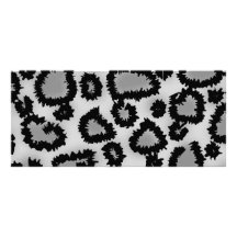 Motif, noir et gris d'empreinte de léopard carte double customisable