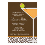 Motif orange de Martini et de zèbre Cartons D'invitation Personnalisés