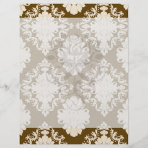 motif ornemental de damassé d'ecru brun et bronzag prospectus customisé
