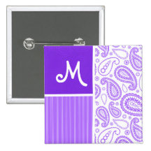 Motif pourpre de Paisley Badges Avec Agrafe