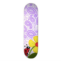 Motif pourpre de Paisley ; Coccinelle Plateau De Planche À Roulettes
