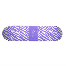 Motif pourpre de rayure de zèbre skateboards personnalisables