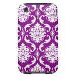 Motif pourpre Girly de damassé Coques iPhone 3 Tough