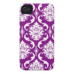 Motif pourpre Girly de damassé Coques iPhone 4 Case-Mate