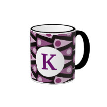 Motif pourpre imprimé par coutume de tasse de café