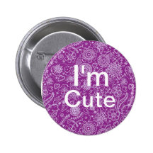 motif pourpre, mignon, je suis badges avec agrafe