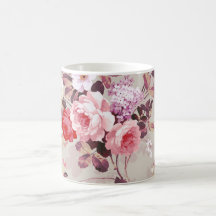 Motif pourpre rouge-rose élégant vintage de roses mug