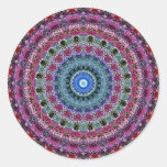 Motif radial psychédélique : autocollants ronds