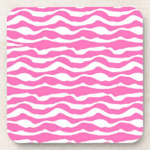 Motif rayé à la mode de zèbre rose et blanc dessous-de-verre