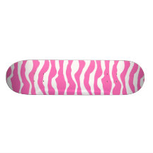 Motif rayé à la mode de zèbre rose et blanc planches à roulettes