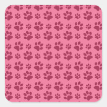 Motif rose-clair d'empreinte de patte de chien autocollants