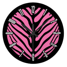 Motif rose de bande de zèbre horloges murales