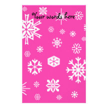 Motif rose de flocons de neige papier à lettre