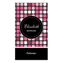 Motif rose de polka de Patissier- Cartes De Visite Personnelles
