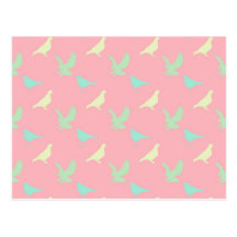 Motif rose d'oiseau d'arrière - plan cartes postales