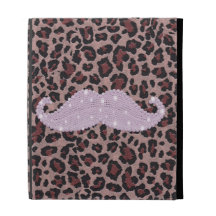 Motif rose drôle de moustache et de poster de anim coques iPad folio