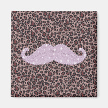 Motif rose drôle de moustache et de poster de anim magnets pour réfrigérateur