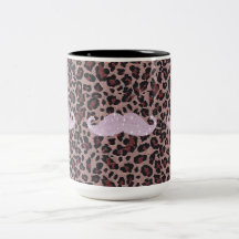 Motif rose drôle de moustache et de poster de anim tasse