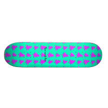 Motif rose et bleu d'arbres de Noël Skateboard