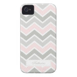 Motif rose et gris de Chevron de zigzag Coque iPhone 4 Case-Mate