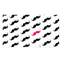 Motif rose et noir Girly drôle de moustache Carte De Visite