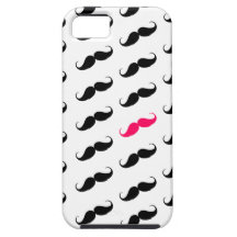 Motif rose et noir Girly drôle de moustache Étuis iPhone 5