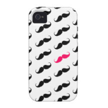 Motif rose et noir Girly drôle de moustache Coques Vibe iPhone 4