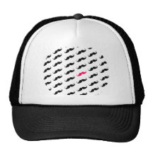 Motif rose et noir Girly drôle de moustache Casquettes