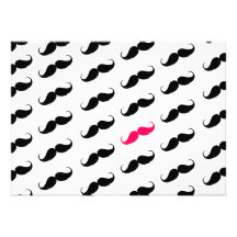 Motif rose et noir Girly drôle de moustache Bristol Personnalisé